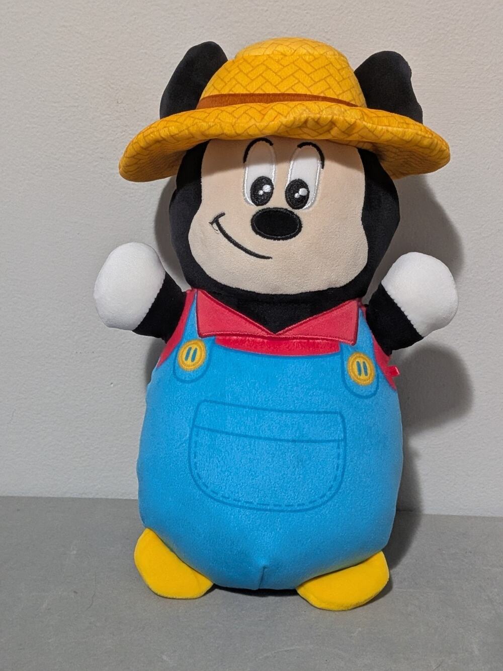 Squishmallows Disney HugMees Farmer Mickey Mouse 12" Plush Straw Hat Overalls